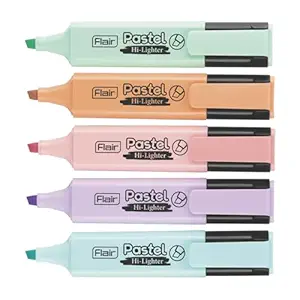 Pastel 5 Shades Hi-lighter Pouch Pack | Flexible Line Width