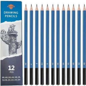 12 Pcs Pencils for Drawing, Graphite Sketching Pencils Kit