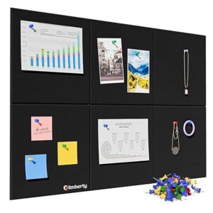 6Pcs Black Felt Bulletin Board, 30x30cm