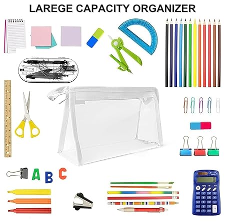 Stationary Transparent Pouch with Zipper Closing for Girls & Boys - Image 6