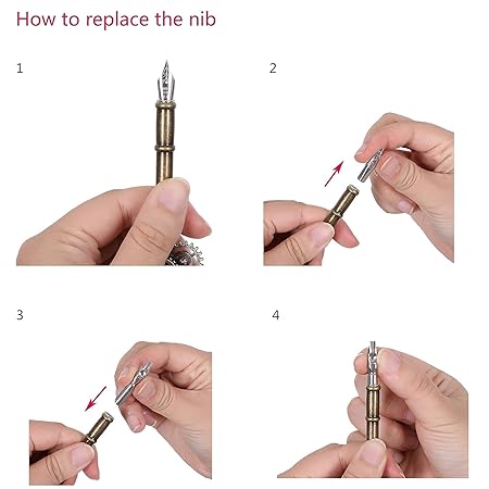 Vintage Quill Pen and Ink Set Elegant Writing Luxury Fountain - Image 4