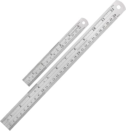Stainless Steel Ruler Pack of 2