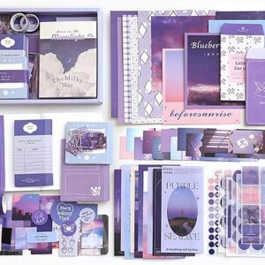 Vintage Aesthetic Scrapbook Kit, 346 Pcs, A6 Grid Notebook