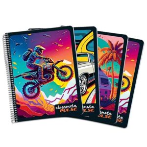 Classmate Pulse Single Subject Spiral Notebook - Pack of 4