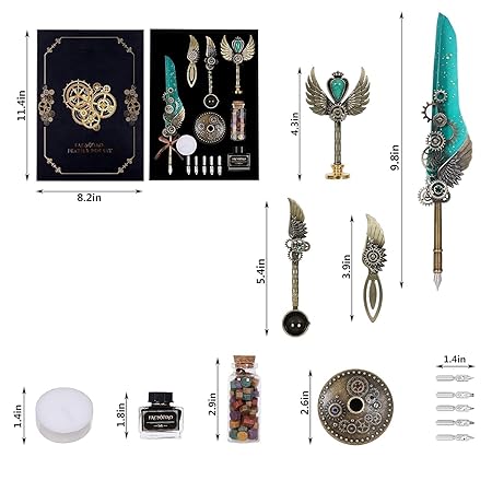 Vintage Quill Pen and Ink Set Elegant Writing Luxury Fountain - Image 6