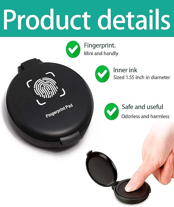 Black Stamp Pad, Black Thumbprint Ink Pad - Image 2