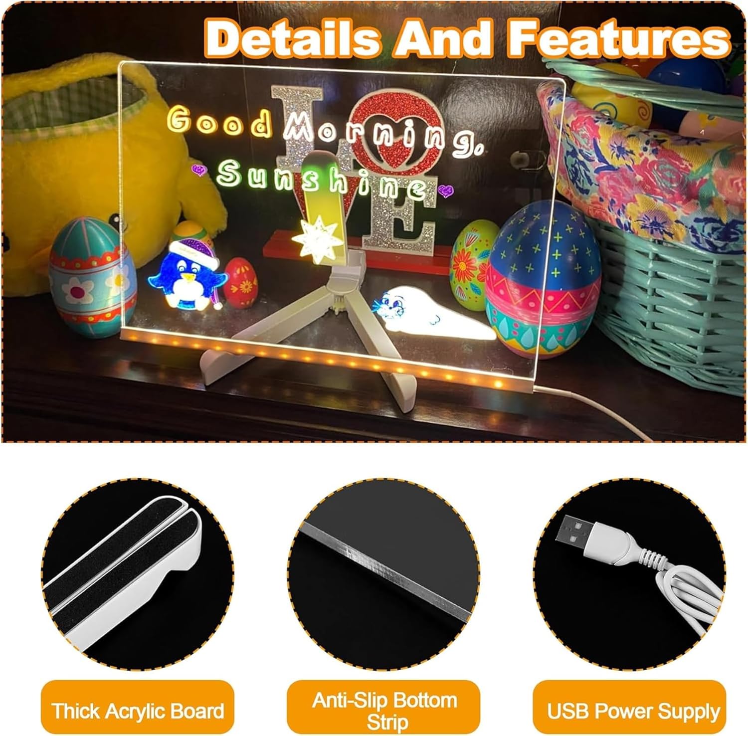 LED Light Board 30 x 20cm, Reusable Acrylic Board - Image 5