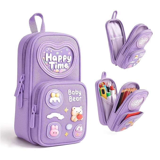 Premium Pencil Case for Girls Large Capacity 6 Layer 3 Compartment Pencil Pouch