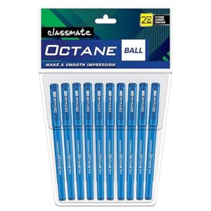 Classmate Octane- Blue Ball Pens (Pack of 10) | Smooth & Fast Writing Ball Pens
